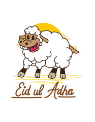 Wall Mural - Muslim holiday Eid al-Adha.1445 H the sacrifice a ram. graphic design decoration kurban bayrami. month is mean muslim event