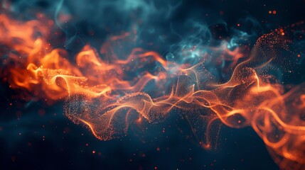 Wall Mural - A network of lines swirls and dances, resembling smoke rising from a fire, symbolizing the dynamic nature of connections.