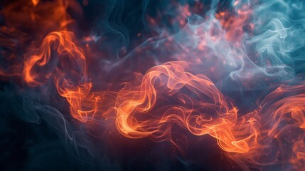 Wall Mural - A network of lines swirls and dances, resembling smoke rising from a fire, symbolizing the dynamic nature of connections.