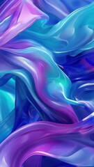 Wall Mural - Blue and purple fabric with wave pattern