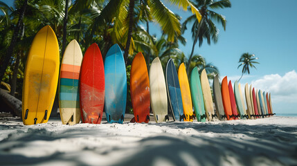 Canvas Print - Surfboards on beach Newquay, Cornwall
