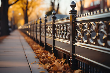 modern fence design concept. concrete sidewalk. white stucco base and fence piers