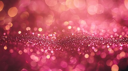 Wall Mural - pink and gold glitter bokeh lights abstract sparkle background valentine or womens day