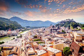 Canvas Print - Blick über Salzburg, Österreich 