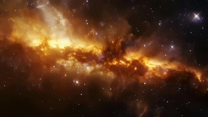 Wall Mural - starry sky with yellow cloud in middle
