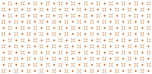 Golden vector seamless pattern with small diamond shapes, floral silhouettes. Simple texture.	