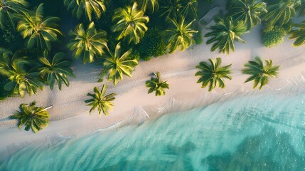 Wall Mural - Tropical beach with palm trees