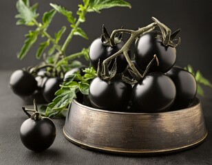 Historical type of tomato plant produces black tomatoes