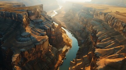 Canvas Print - Canyon with winding rivers rock image