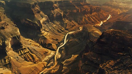 Canvas Print - Canyon with winding rivers rock picture