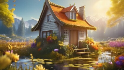 Wall Mural - Sweet little tiny house