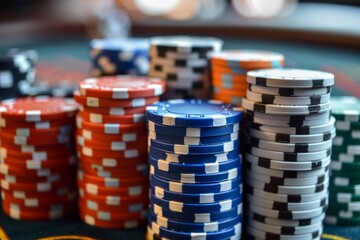 Casino chips on the table