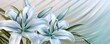 © Iswanto - Light Blue Lily Flowers on Striped Background. Elegant Floral Arrangement.