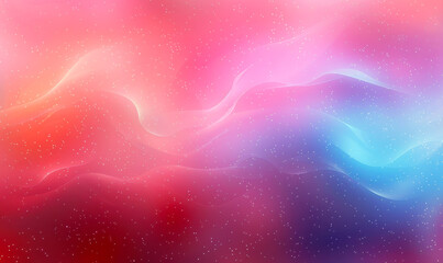 Poster - Vibrant Abstract Background with Wave Patterns and Starry Texture in Gradient Shades of Red, Pink, and Blue