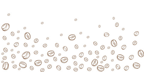 Seamless background with coffee beans. Vector.