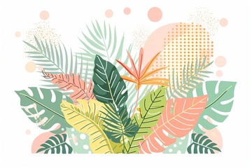  Tropical Leaves and Plants Background for Summer Designs Generative AI