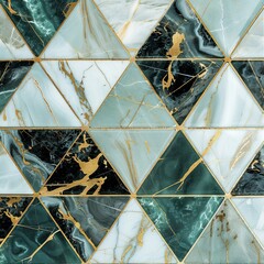 Wall Mural - Luxury Marble Wallpaper with Geometric Patterns for Modern Interior Design Generative AI