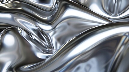 Luxurious Flowing Silver Liquid Metal Artistic Background