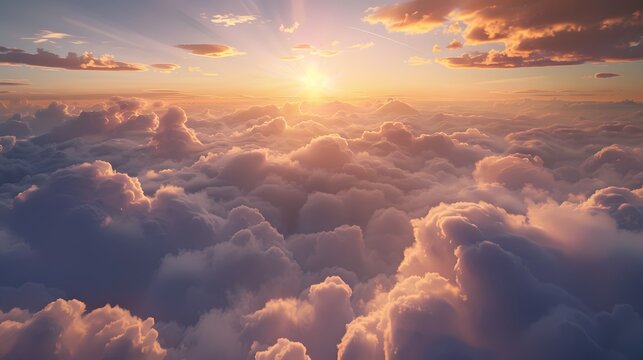 beautiful sky with clouds in fantasy art landscape