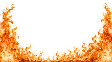 fire frame isolated on transparent white background