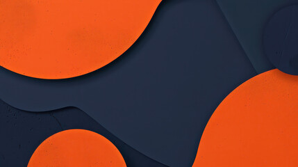 Canvas Print - Abstract geometric design featuring smooth orange and blue shapes, creating a bold and stylish background with a sleek composition.