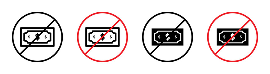 Poster - No Money Sign for Financial Restrictions, Prohibited Actions, and Public Notices Illustrations
