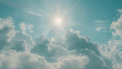 Wall Mural - sky is blue with few clouds and sun is shining brightly