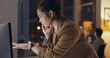 © Charlize Davids/peopleimages.com - Woman, computer and phone call at night for communication, consulting and feedback of negotiation. Female person, mobile and talking, schedule meeting and information of project progress of deadline