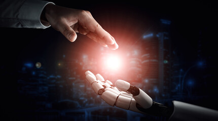 Poster - mlp 3d rendering artificial intelligence ai research of robot and cyborg development for future of p