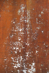 Wall Mural - Rust on white metals plate texture.Corrosive grunge rusted on old iron.The pattern of grunged rust on wall use as illustration for presentation.Rusty corrosion and oxidized background.Vertical.