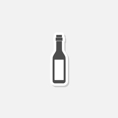 Sticker - Wine bottle with glass icon sticker isolated on gray background