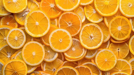 Sticker - Background of sliced fresh sweet oranges