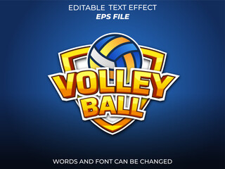 Poster - volley ball text effect, font editable, typography, 3d text for games. vector template
