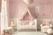 © kalyani - Cute baby room stylish interior with cot and little table