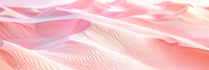 Wall Mural - A pink sandy beach with a pink sky in the background. The beach is very soft and the sand is very fine