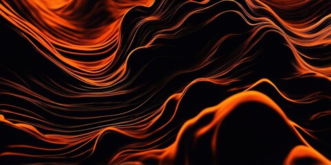 Poster - Dark black noisy grainy poster background orange black abstract background