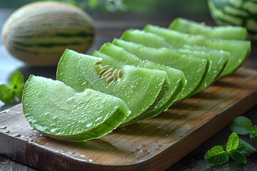 slices of melon on a plate