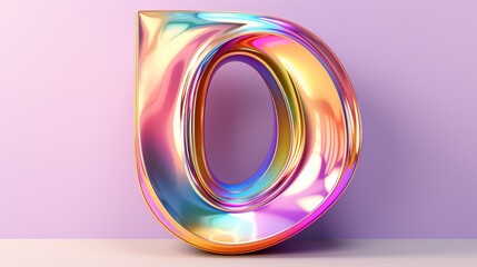 Wall Mural - realistic 3d golden font color rainbow holographic inscription sal