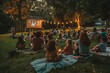 © Andrii Zastrozhnov - Families gather on the lawn, enjoying a movie at an open-air cinema festival.