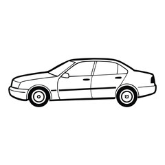 Wall Mural - detailed vector illustration of a sedan car, side view
