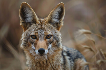 Wall Mural - Portrait of wild Jackal in the wild