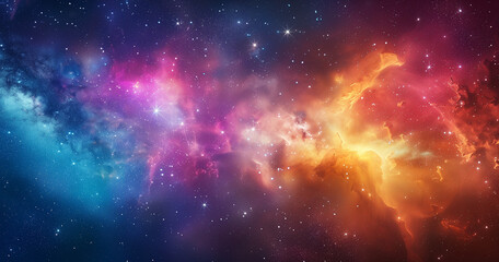 Wall Mural - abstract beautiful outer space background. bright nebula in cosmos. magical colorful nebula in reali