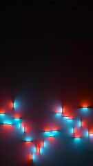 Poster - Abstract illuminating surfaces background. Soft blue and red color light blends. 3D render of neon illuminating surfaces motion background. Vertical video
