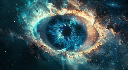Wall Mural - beautiful nebula and deep sky object, galaxy in shape of eye