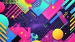 © Ziyan - 90's theme background in neon colors design