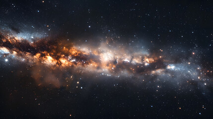 Wall Mural - the milky way galaxy, the center of space is surrounded by stars and galaxies, a large dark black ba