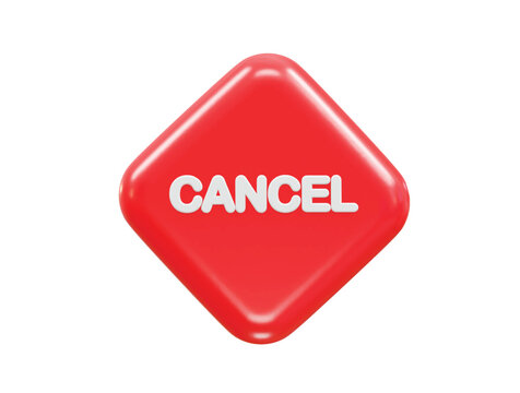 Cancel icon 3d rendering rejected icon illustration element