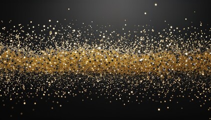 Poster - Shiny gold glitter scattered on a black background.