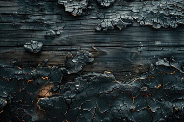 Poster - Close-up shot of a wooden surface with painted design