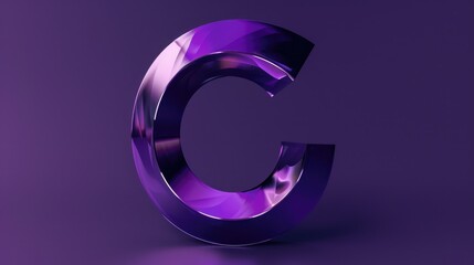 Poster - A single shiny purple letter 'c' against a purple background